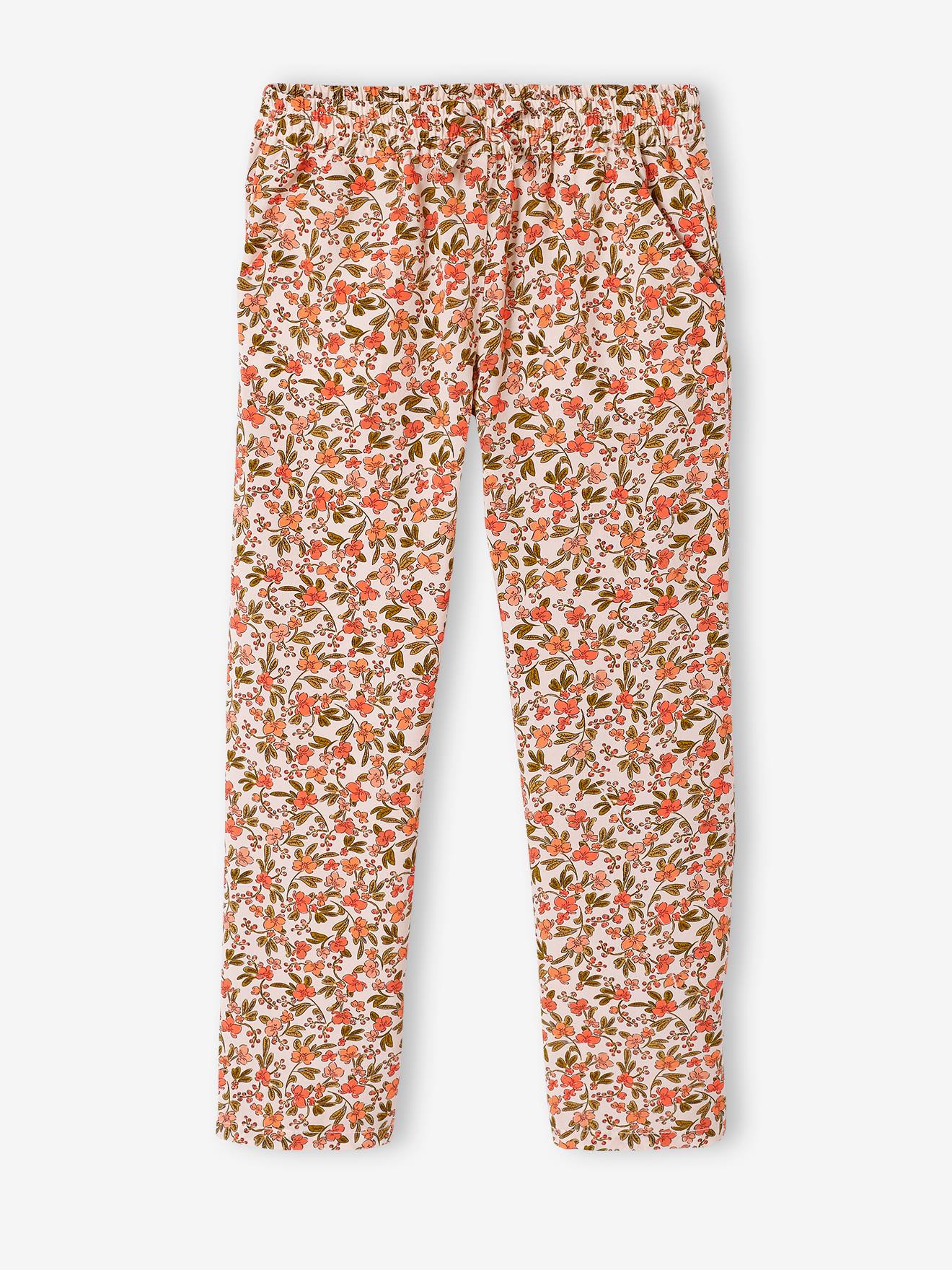 Conjunto de camiseta com nó e calça fluida estampada, para meninas, na cor amarela lisa tamanho médio.