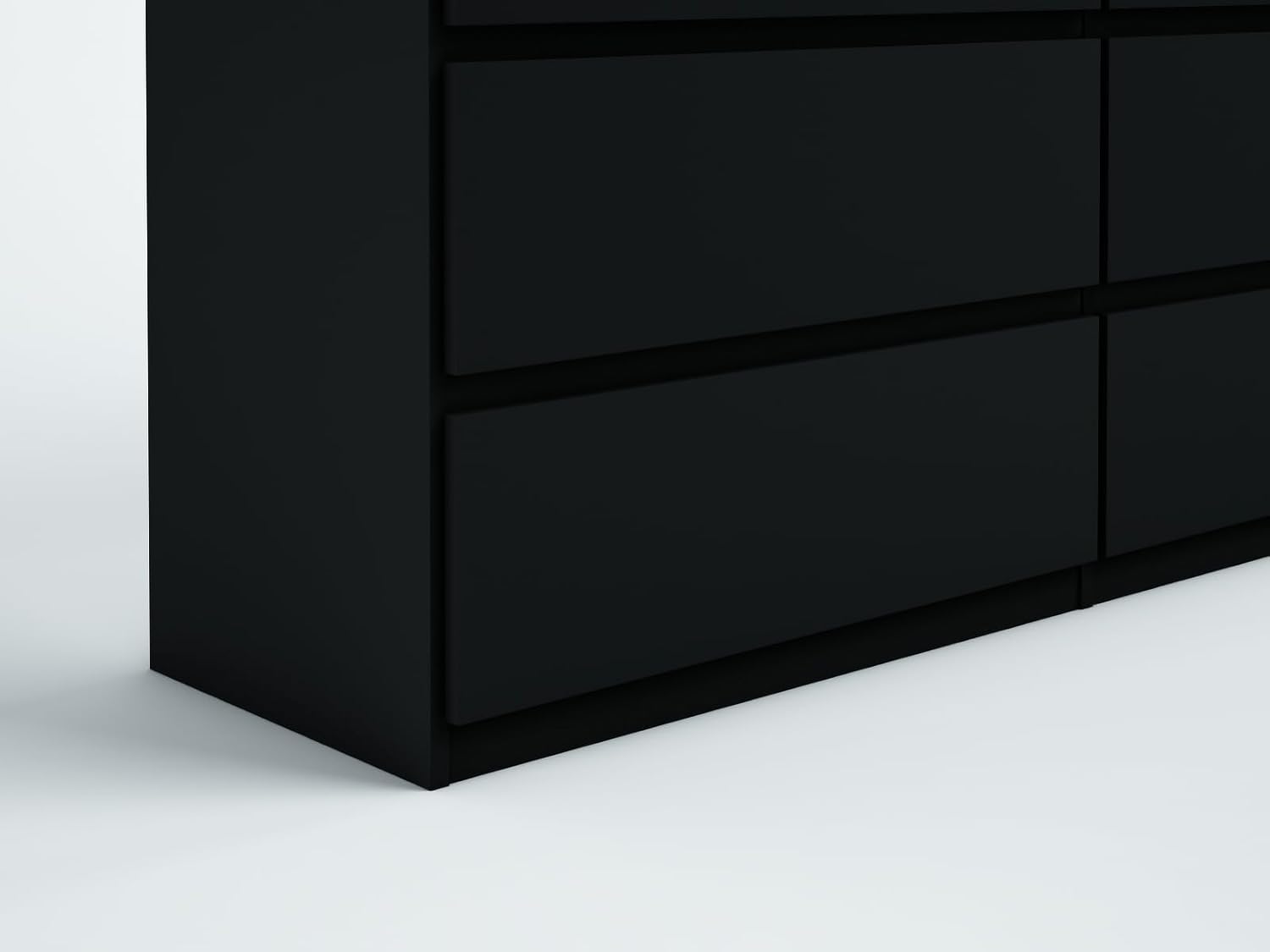 meble masztalerz Kommode Schwarz Matt mit 8 Schubladen - 138,5 x 101,5 x 39 cm - Sideboard Wohnzimmer, Schlafzimmer - Schubladenschrank - Komodenschrank