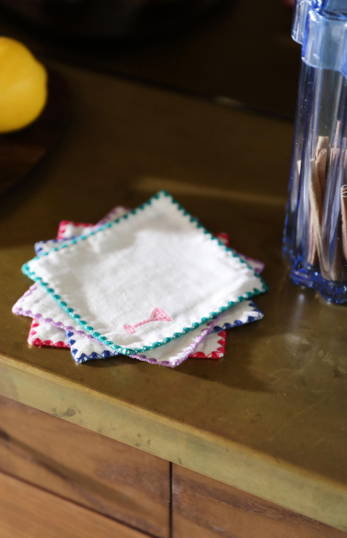 &klevering Zigzag cocktail servet set van 4