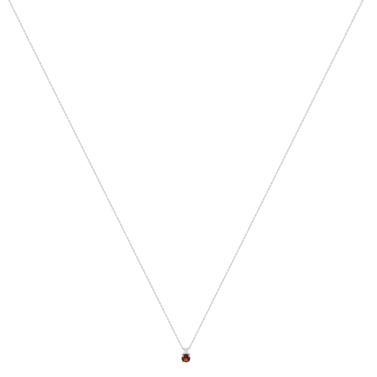Collier or 375 blanc grenat zirconia, 45 cm