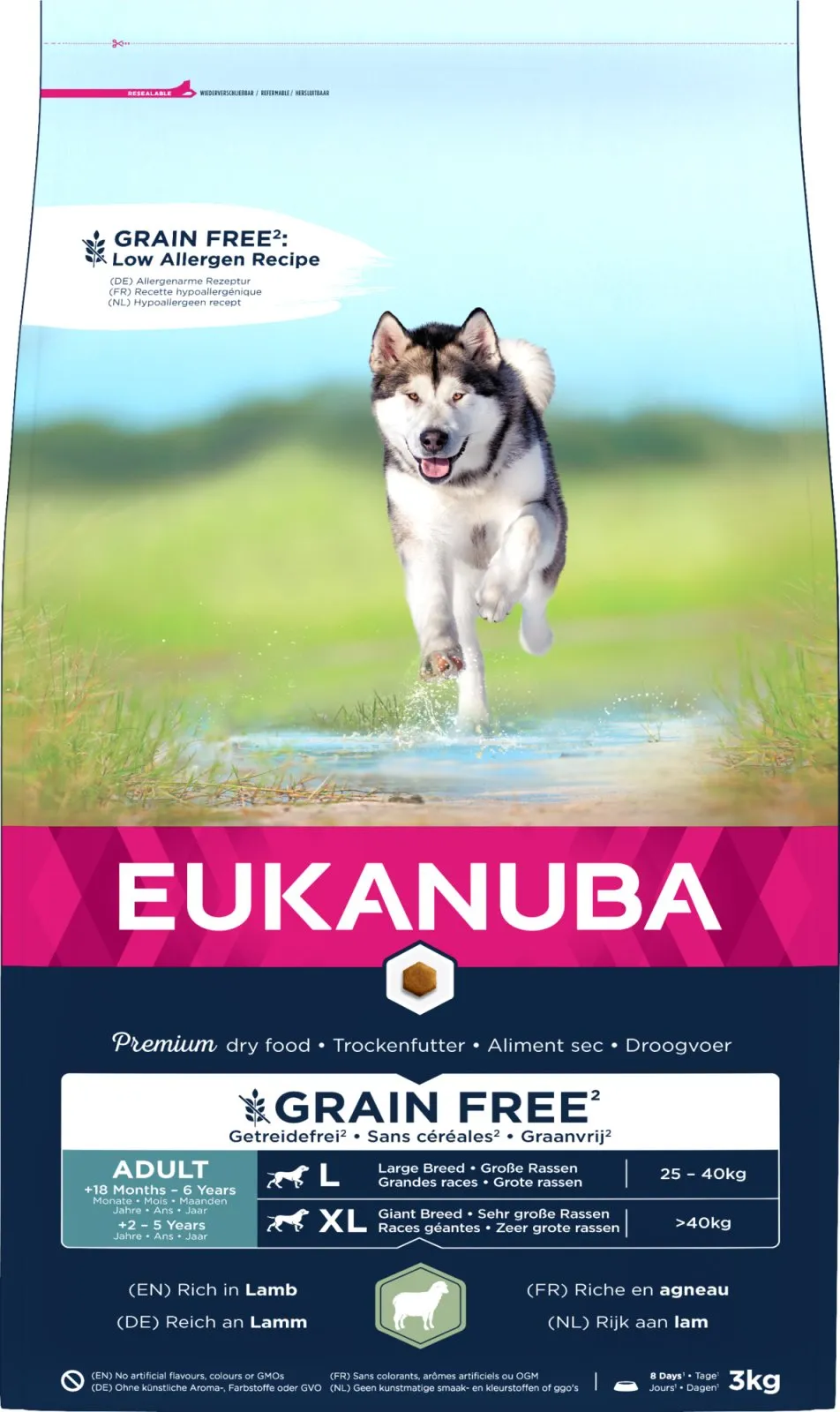 Eukanuba Euk Adult Large Grainfree Lamb 3 KG