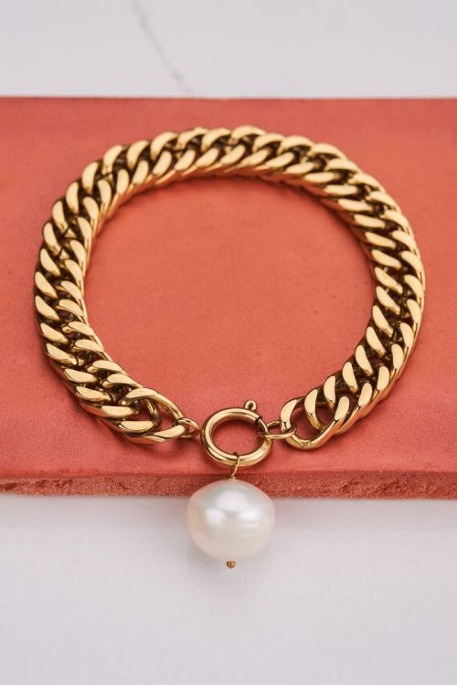 Schakelarmband met parel