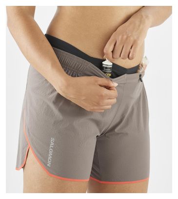 Short Salomon Sense Aero 5in Beige Femme
