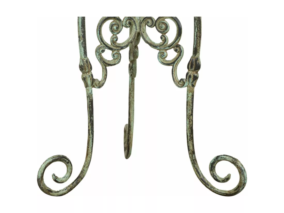 BISCOTTINI Support de Pot de Fleurs - Fonte avec Finition Argent Antique - Porte-Plante - Pot d'Intérieur et d'Extérieur - Jardinière - Jardin - Salon - Salle à Manger - Présentoir - Décoratif - 45x45x60cm