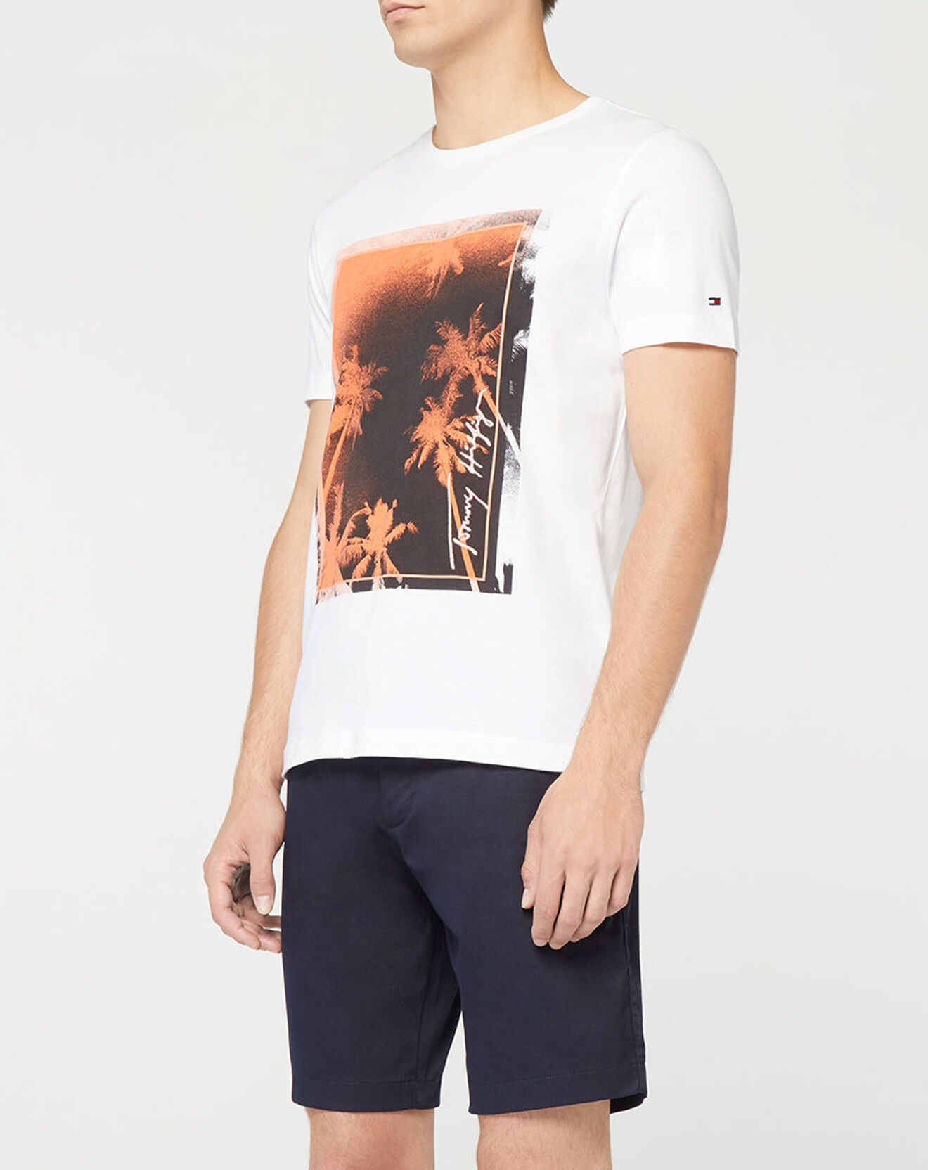 Tommy Hilfiger T-Shirt 100% Coton Bio Palm Photo blanc