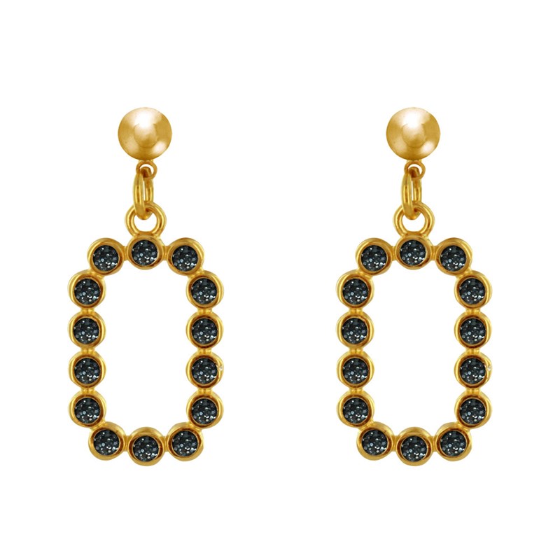 Boucles d'Oreilles Laiton Doré Anneaux de Petits Disques Résine Pailletée