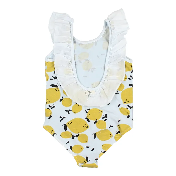 Búho Maillot de Bain 1 Pièce Coton Bio Citrons | Bleu ciel