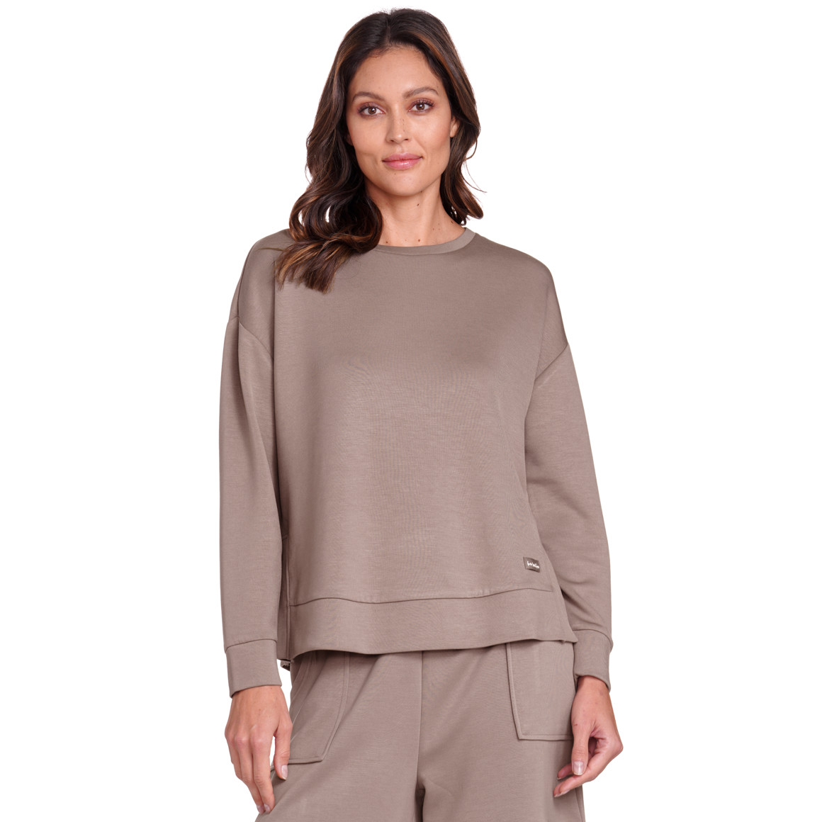 Gina Benotti Damen Sweatshirt aus Modal-Mix hellbraun