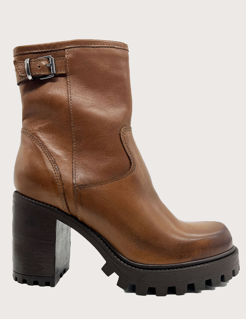 PAOYAMA BOTTINES ILDA CUIR MARRON