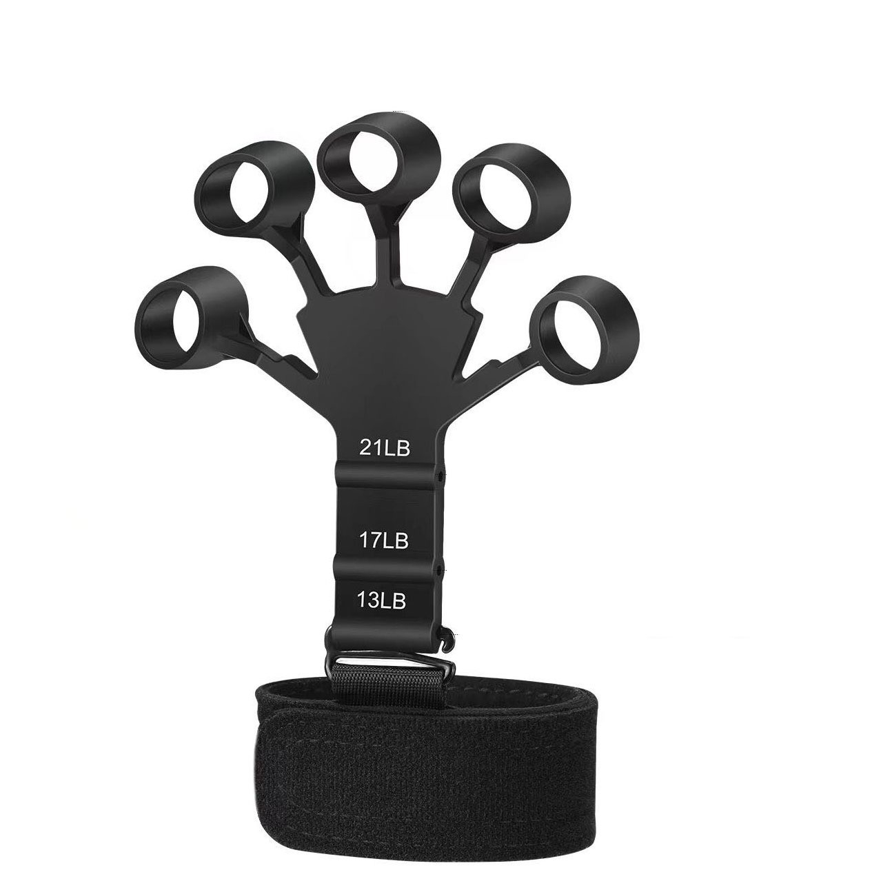 (2er Set) Silikon Gripster Finger Trainingsband Handmuskeltrainer - Schwarz / Grau