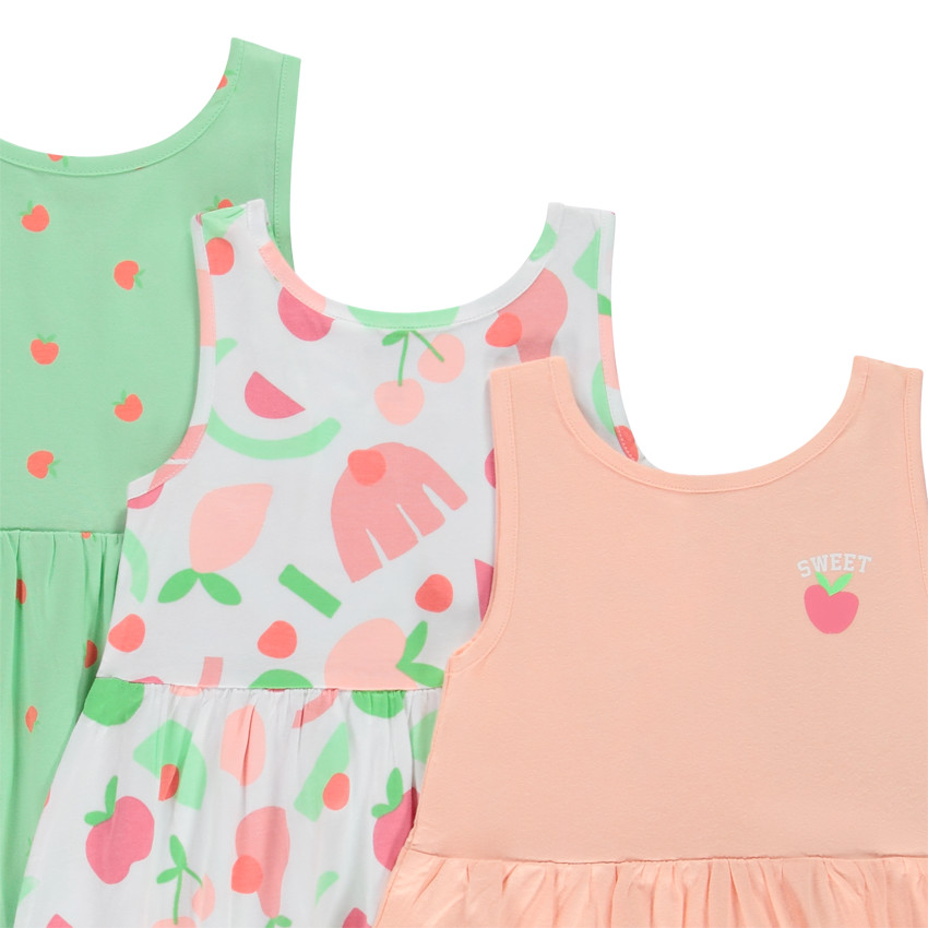 Lot de 3 robes sans manches fantaisie pour fille