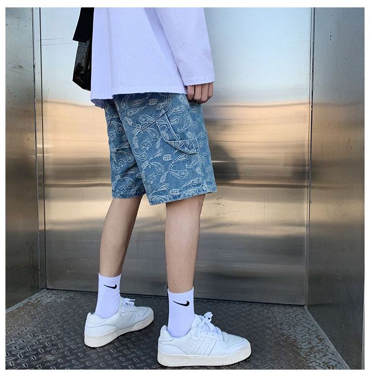 Antaeus - Bedrukte denim shorts