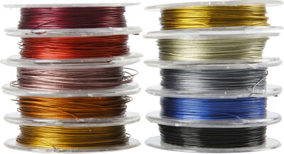 Smykkewire - Tykkelse 0,38 MM - Assorterede Farver - 10X10 M