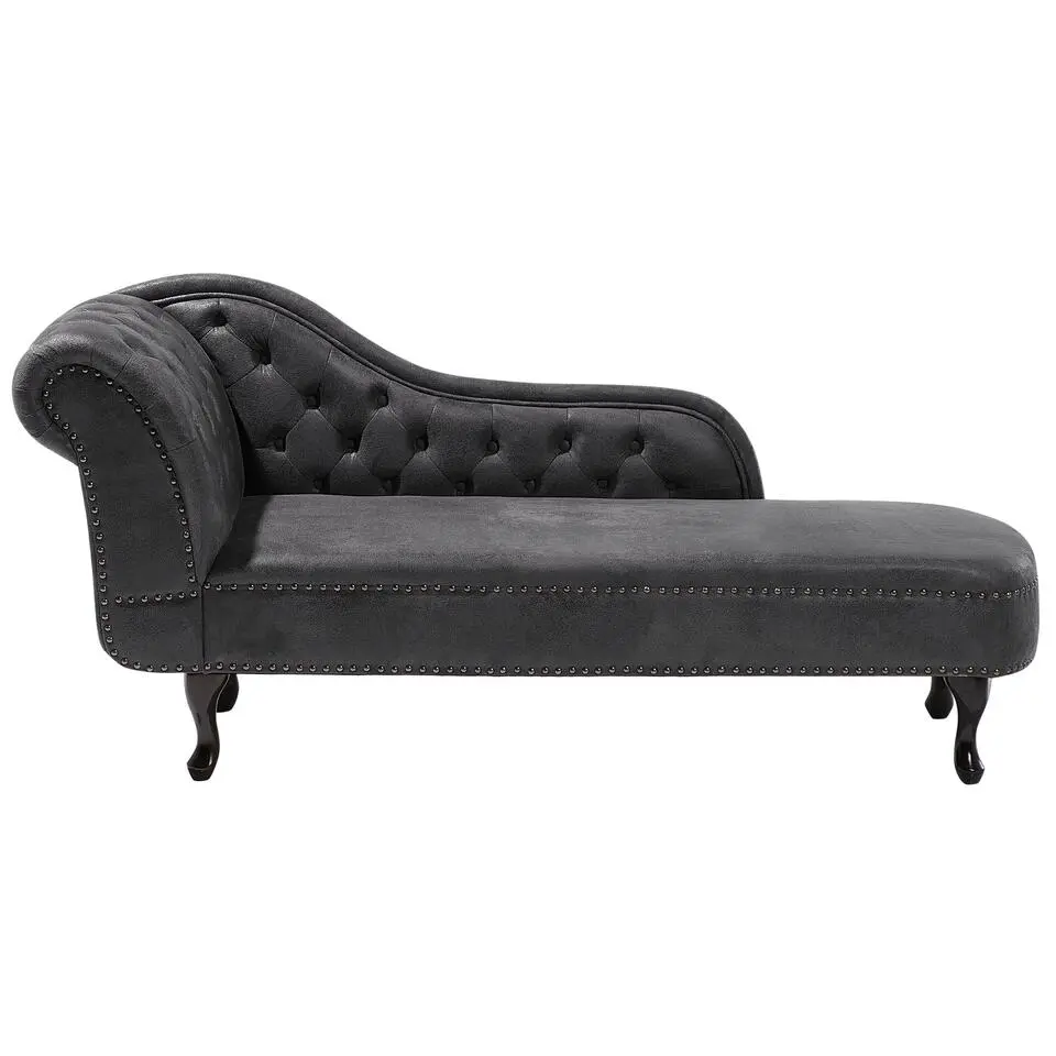 NIMES - Chaise longue - Grijs - Linkerzijde - Kunstleer