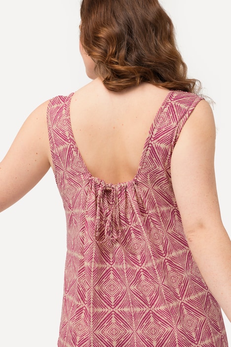 Jersey-Midikleid, V-Ausschnitt, ärmellos, Biobaumwolle