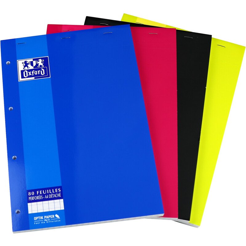 Bloc de bureau agrafé Color Life Oxford  21 x 29,7  grands carreaux 160 pages