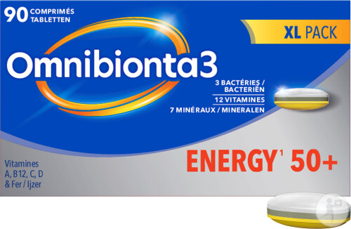 Omnibionta 3 Energy 50+ Multivitamines/Energie 90 Comprimés