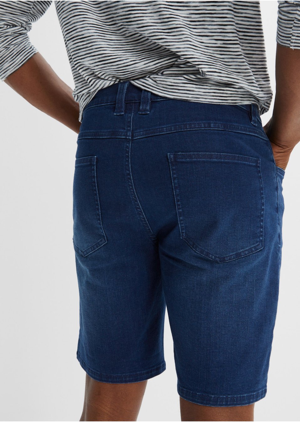 Short en jean long extensible, Regular Fit
