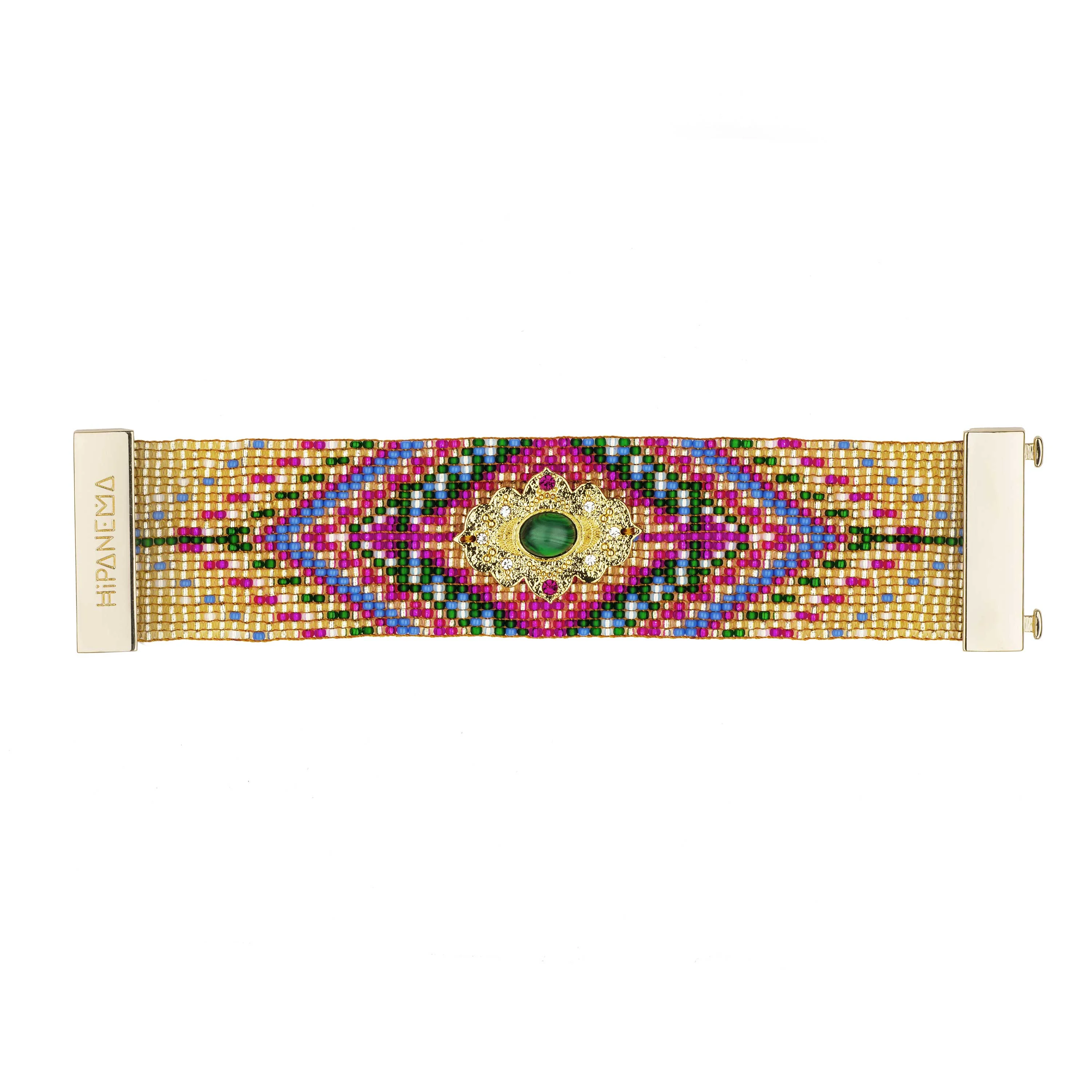 LAUDERDALE - Bracelet multiliens avec fermoir aimanté en perles | Doré