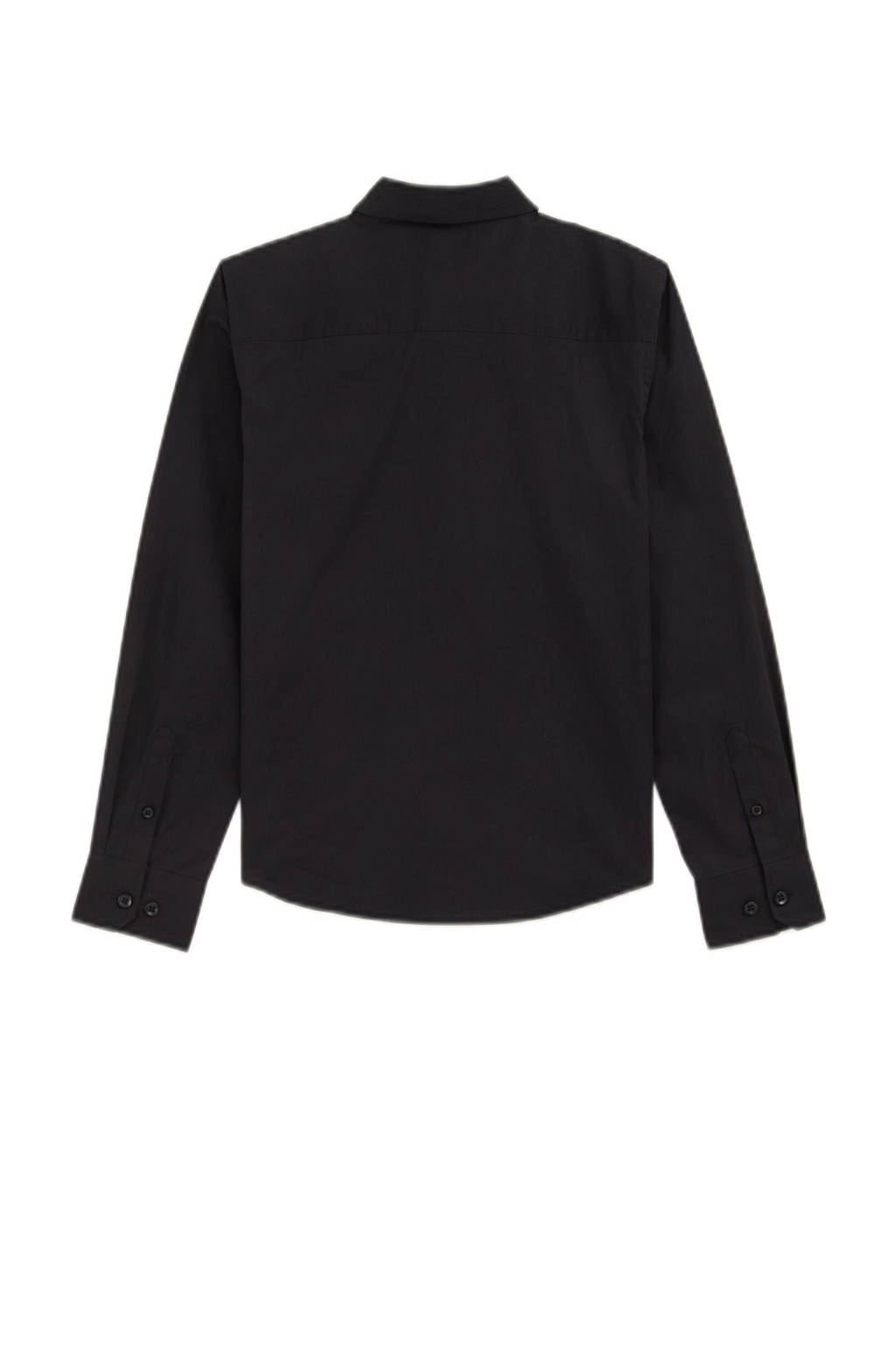 WE Fashion overhemd met vlinderstrik zwart