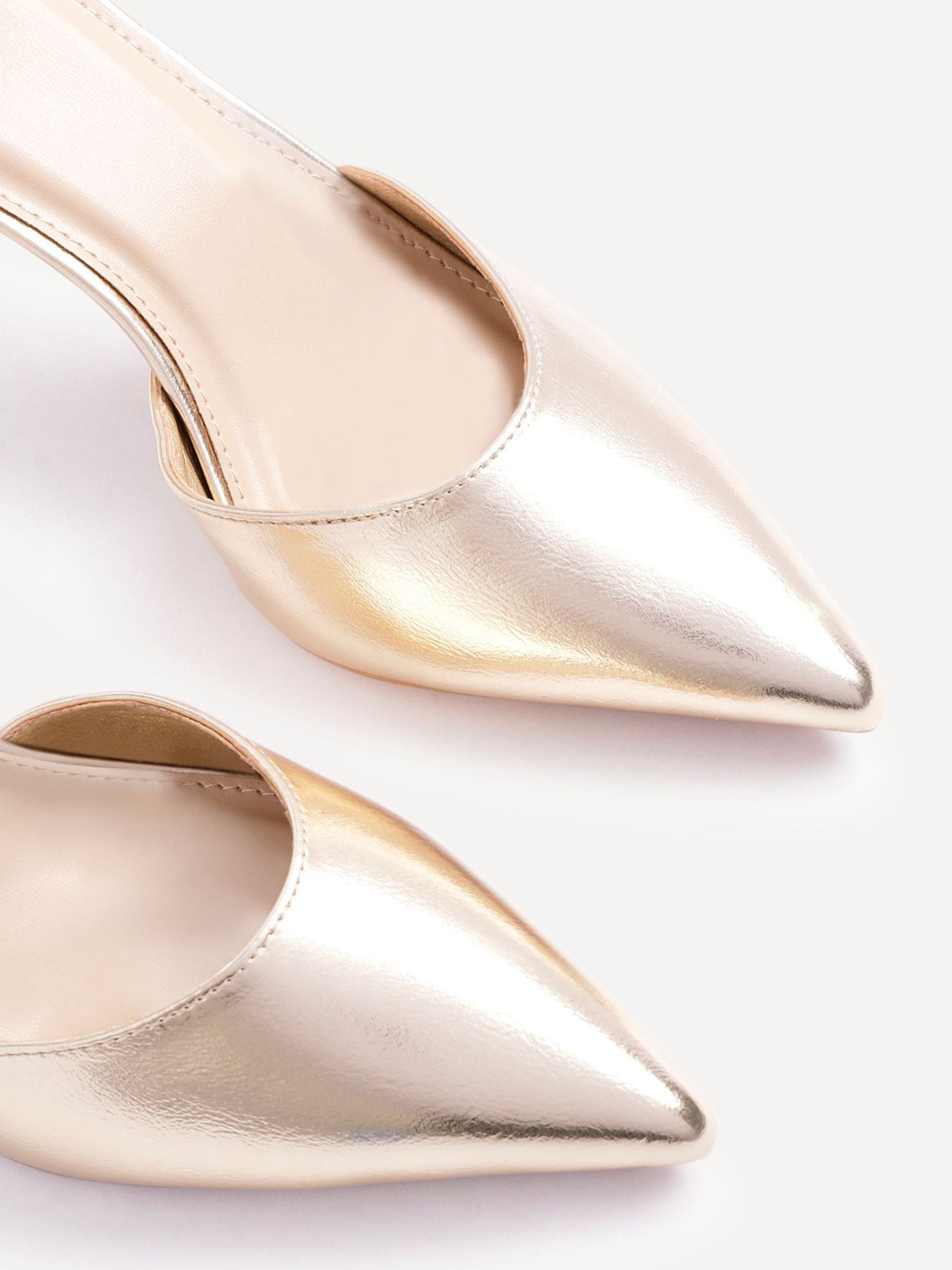 Goud - Linzi Thea Stiletto pumps en hakken met gesloten rug en enkelbandje