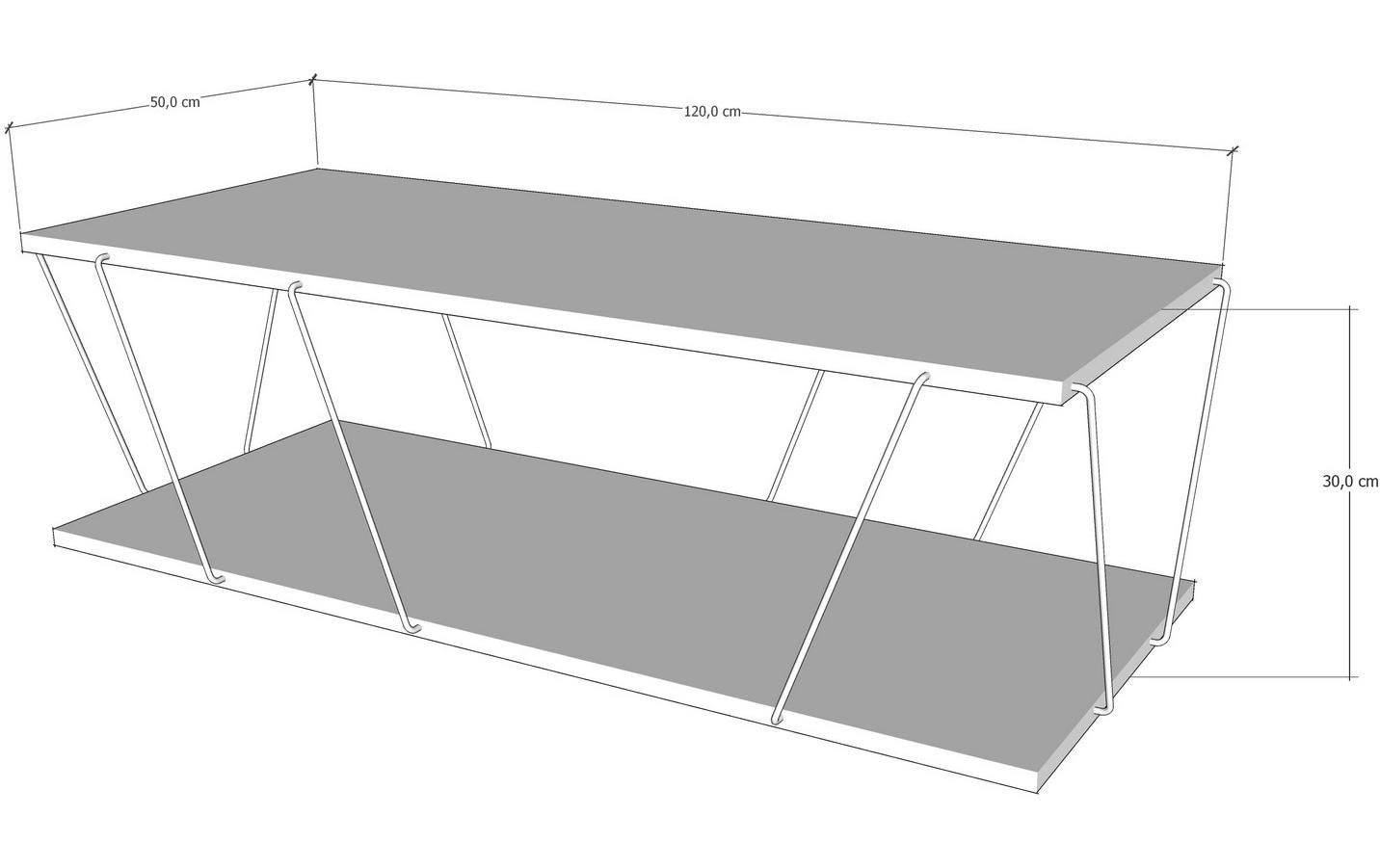 Couchtisch Labranda 120 x 30 x 50 cm, Nature<br>Wohnzimmertisch