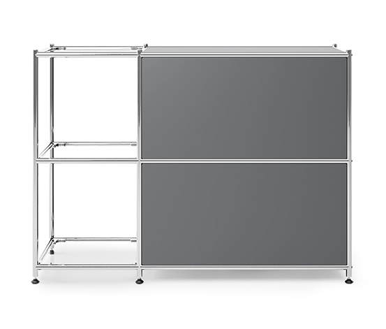 Sideboard Metall »CN3« mit 2 Klappenfächern, grau