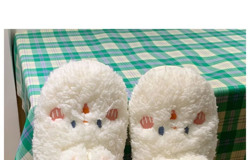 Dalli Daisy - Geborduurde pluizige pantoffels met konijn