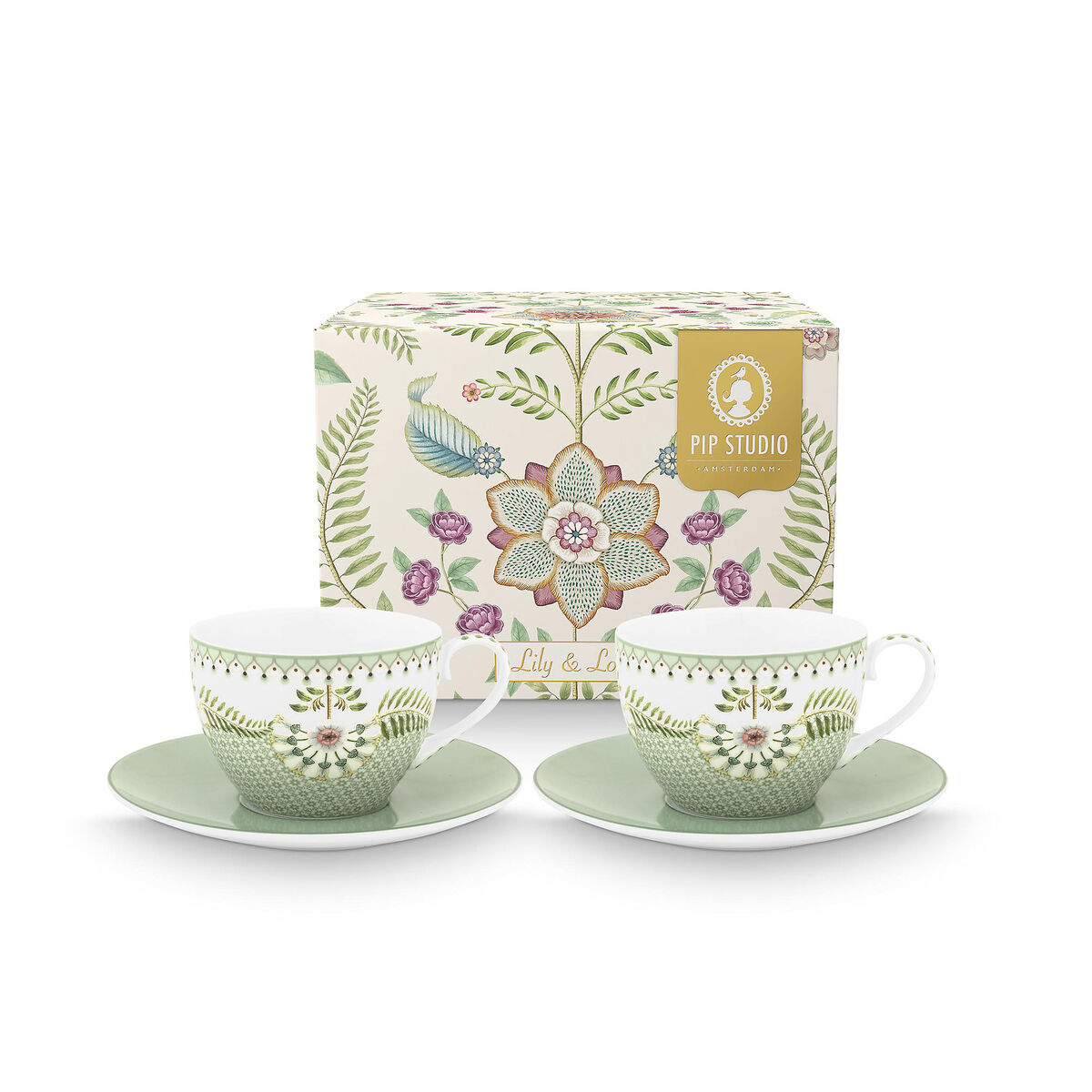 PIP Studio Lily & Lotus cappuccinokopp 2-pakning