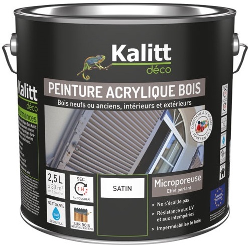 Peinture microporeuse 2,5 L Extérieur Bois Satin - Vert Basque
