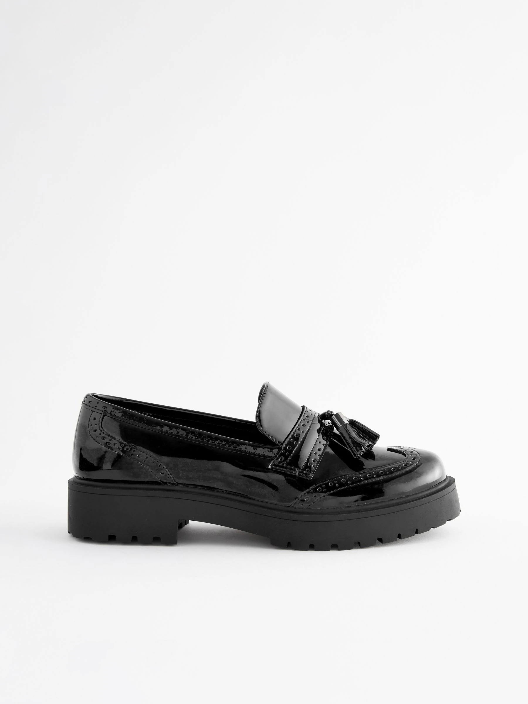 Zwart - Patent Forever Comfort® Chunky Brogue Tassel Loafers