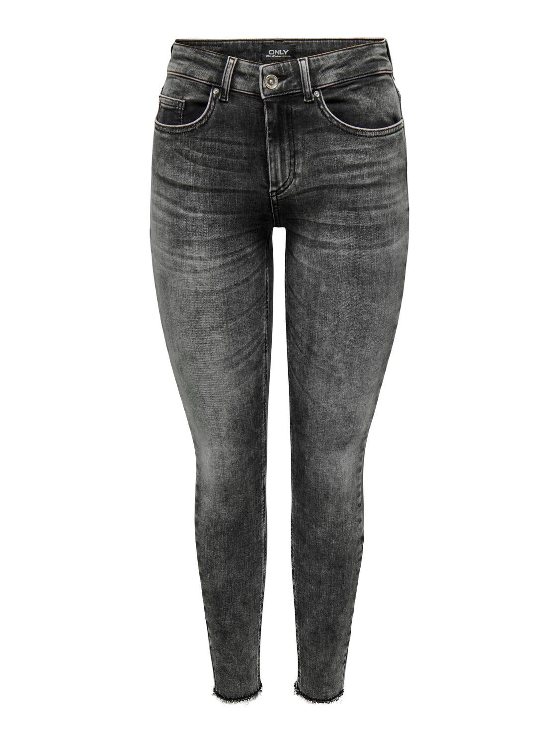 ONLBLUSH Mittlere Taille Skinny Fit Jeans Dark Grey Denim