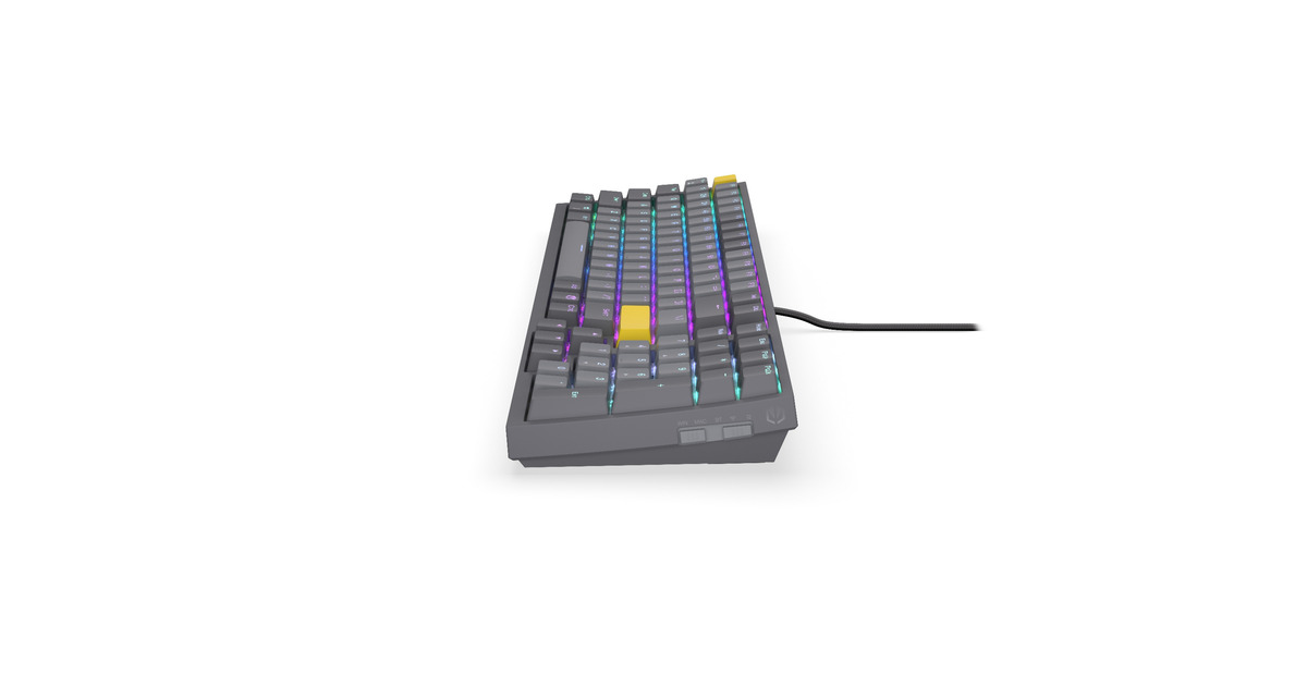 ENDORFYCeleris 1800, gaming toetsenbord  (Grijs, US lay-out, ENDORFY Yellow by Gateron, ARGB, PBT keycaps, Hot-swap, Bluetooth / USB-C / 2.4 GHz)