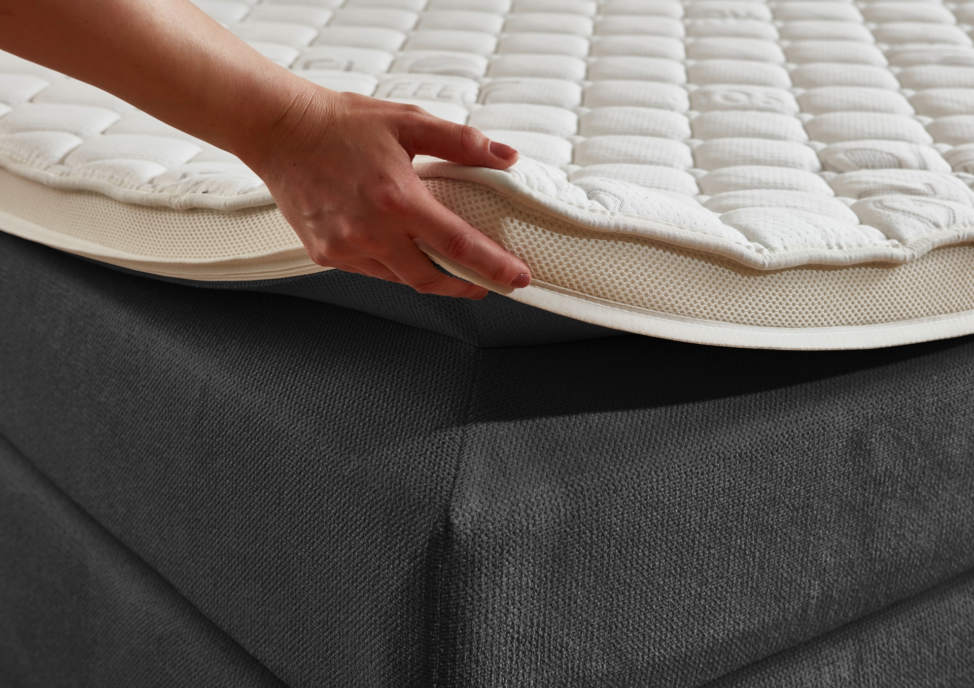 CASAVANTI Boxspringbett MILANO 140 x 200 cm anthrazit
