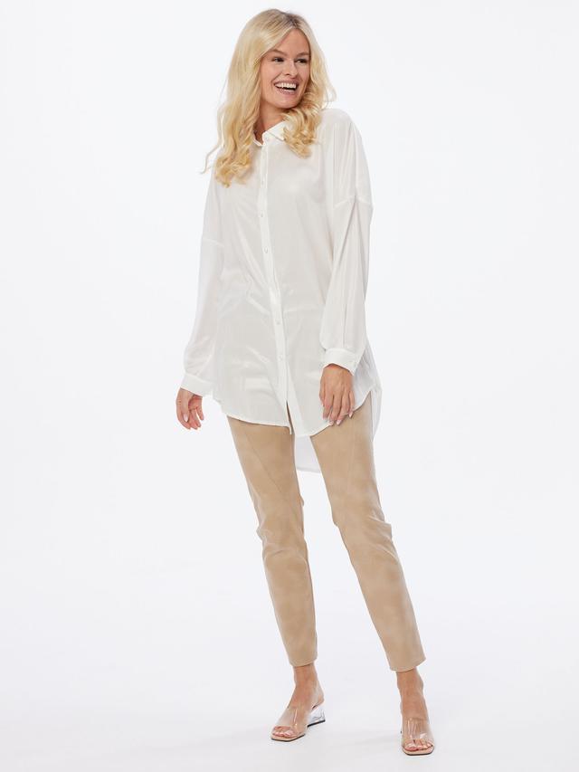 Longbluse in Ballonseidenoptik
