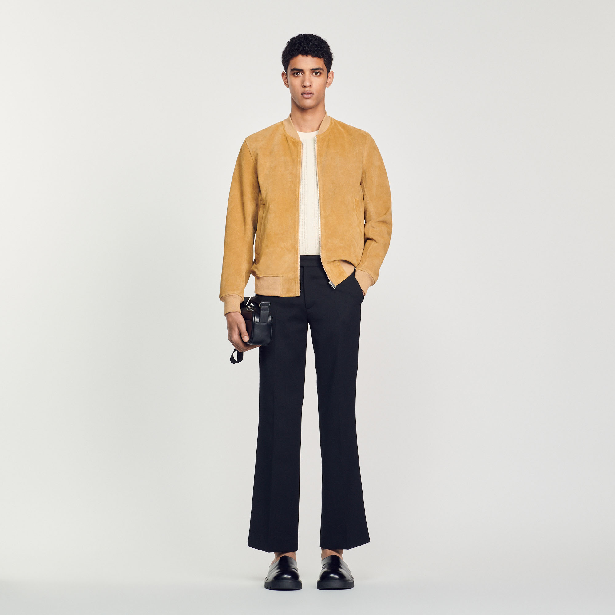 Blouson en cuir suede