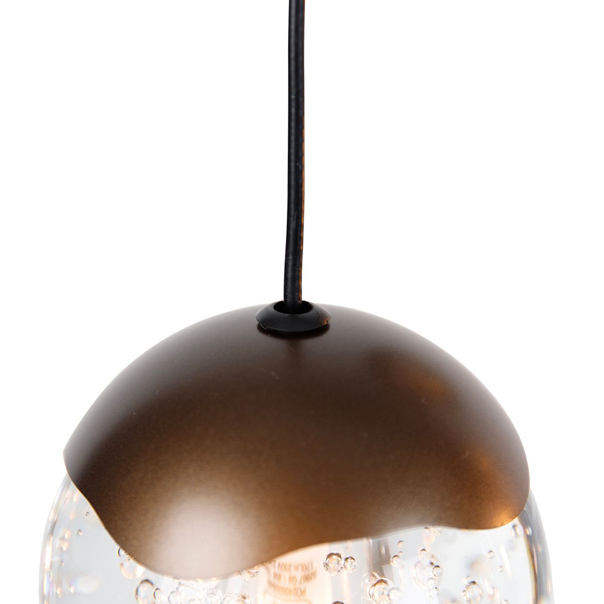 Design hanglamp donker brons met helder glas 12-lichts - Inge