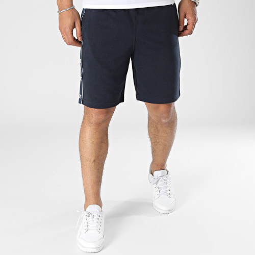 Short Jogging A Bandes 218471 Bleu Marine