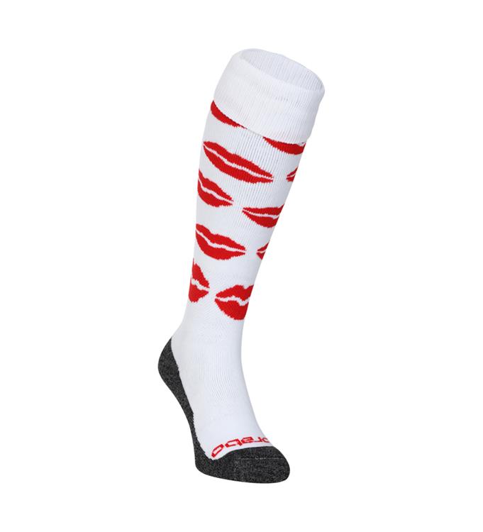 Brabo BC8480A Kisses White/Red Hockeysokken
