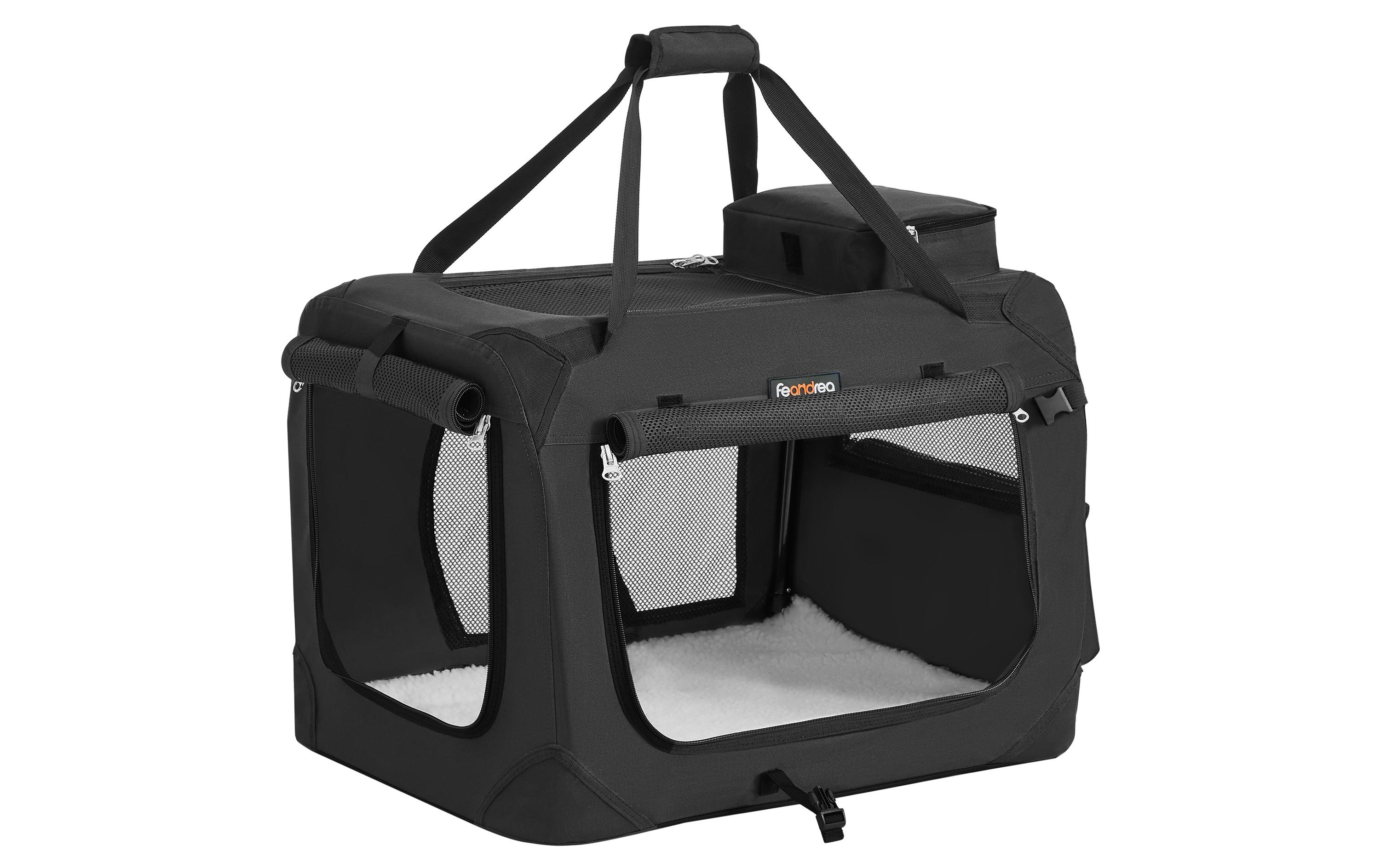 Transportbox Haustier, 60 x 42 x 42 cm, SchwarzTransportbox für Hunde und Katzen