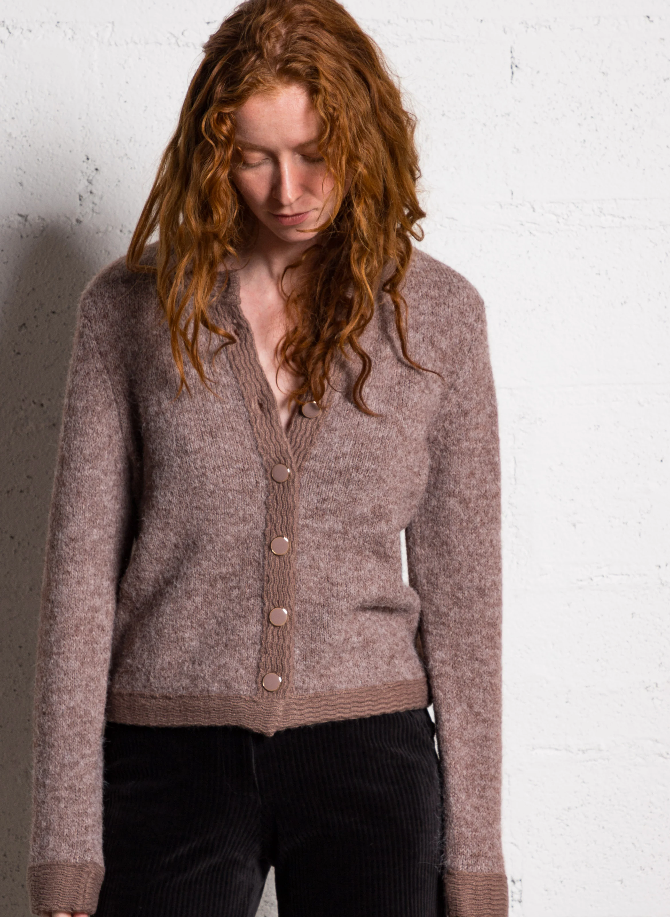 HARLINA - Gilet col rond| Marron
