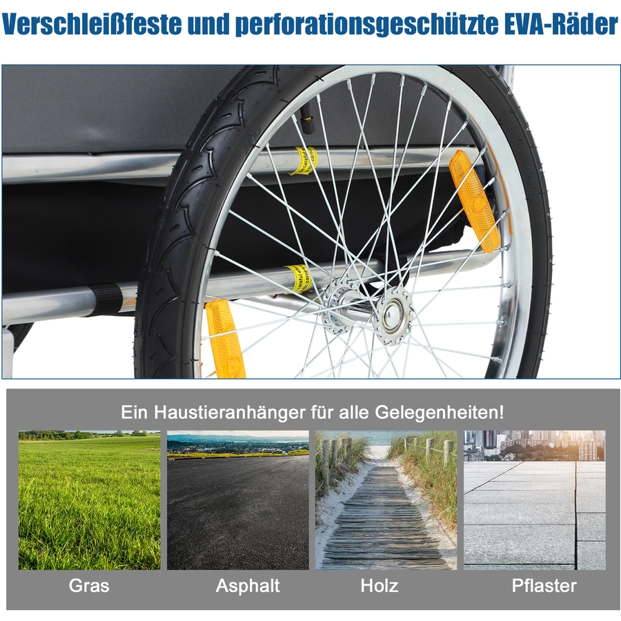 PawHut Fahrradanhänger für Hunde grün