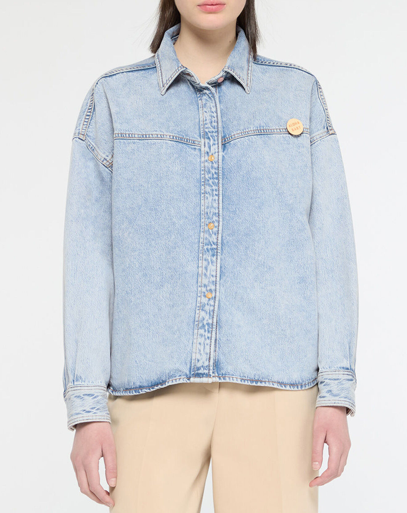 Scotch & Soda Veste en Jean Oversize bleu clair