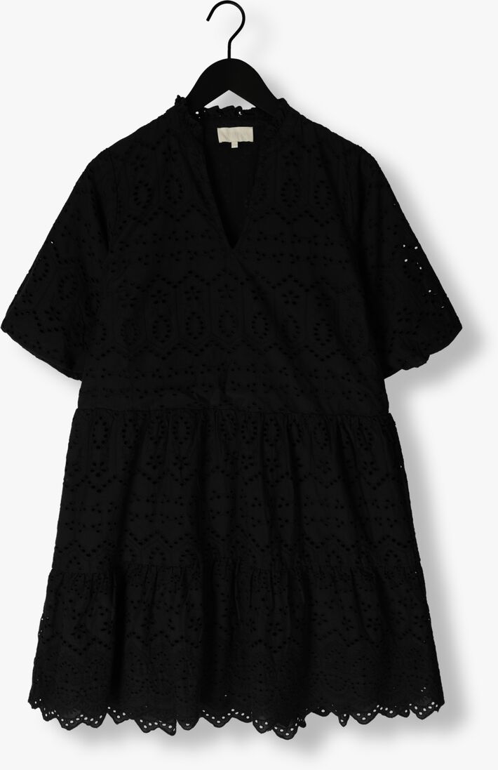 NOTRE-V zwarte notre-v mini jurk nv-donna dress broderie anglaise dress