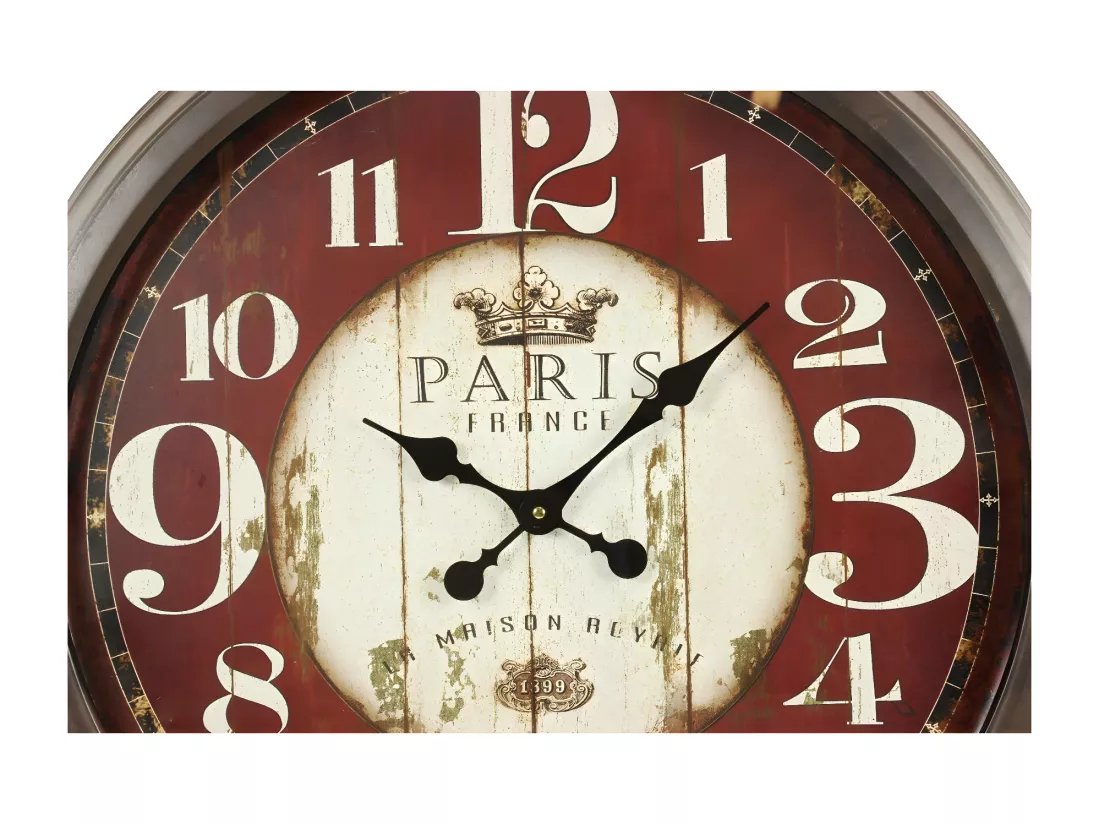 Grande horloge ancienne murale paris france Fer Rouge-Bordeaux - Décoration d'Autrefois