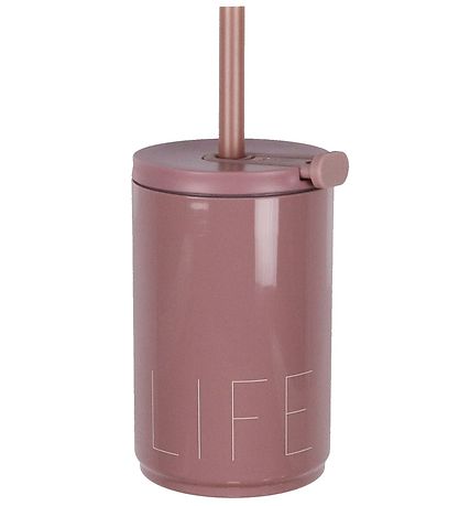 Design Letters Becher m. Strohhalme - To Go - 330ml - Pink m. Te