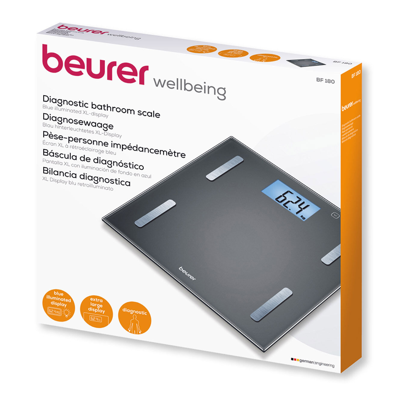 Beurer Pèse-personne & Impédancemètre 5 niveaux anthracite