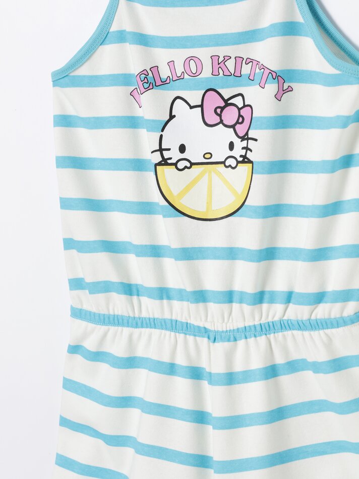Macacão curto Hello Kitty ©Sanrio - Tamanho Médio Turquesa