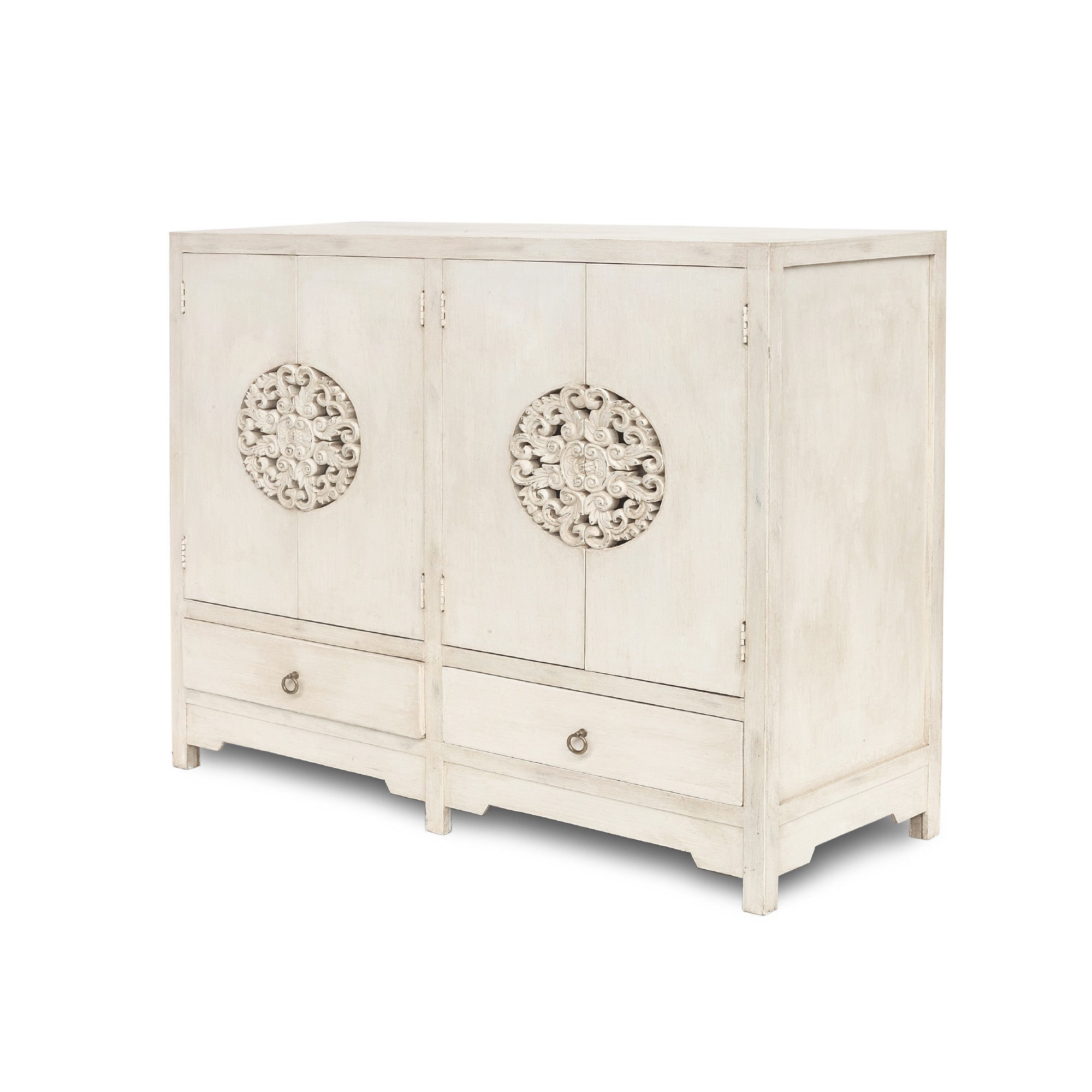 Doppel-Schrank 'Sukomvit', weiß, B 110 cm, H 100 cm, T 40 cm von fischer's lagerhaus