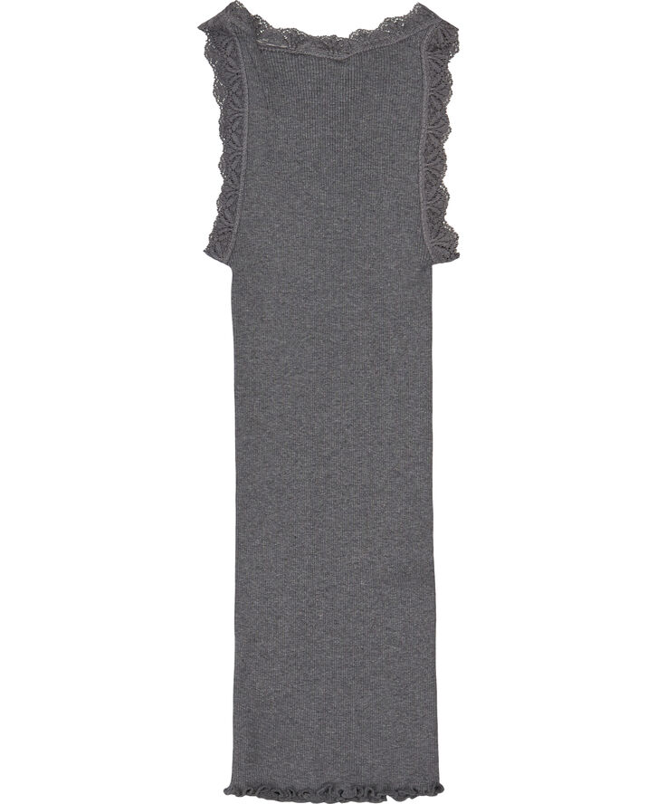 Rosemunde Silk top regular w/ lace Grå